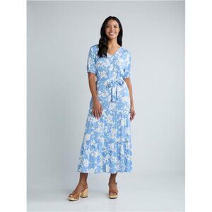 BRAND NEW Women's Crinkle Maxi Dress with Short Sleeves